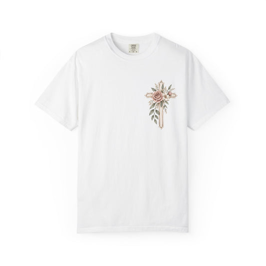 Pray Through It T-Shirt — Floral Cross Faith Tee