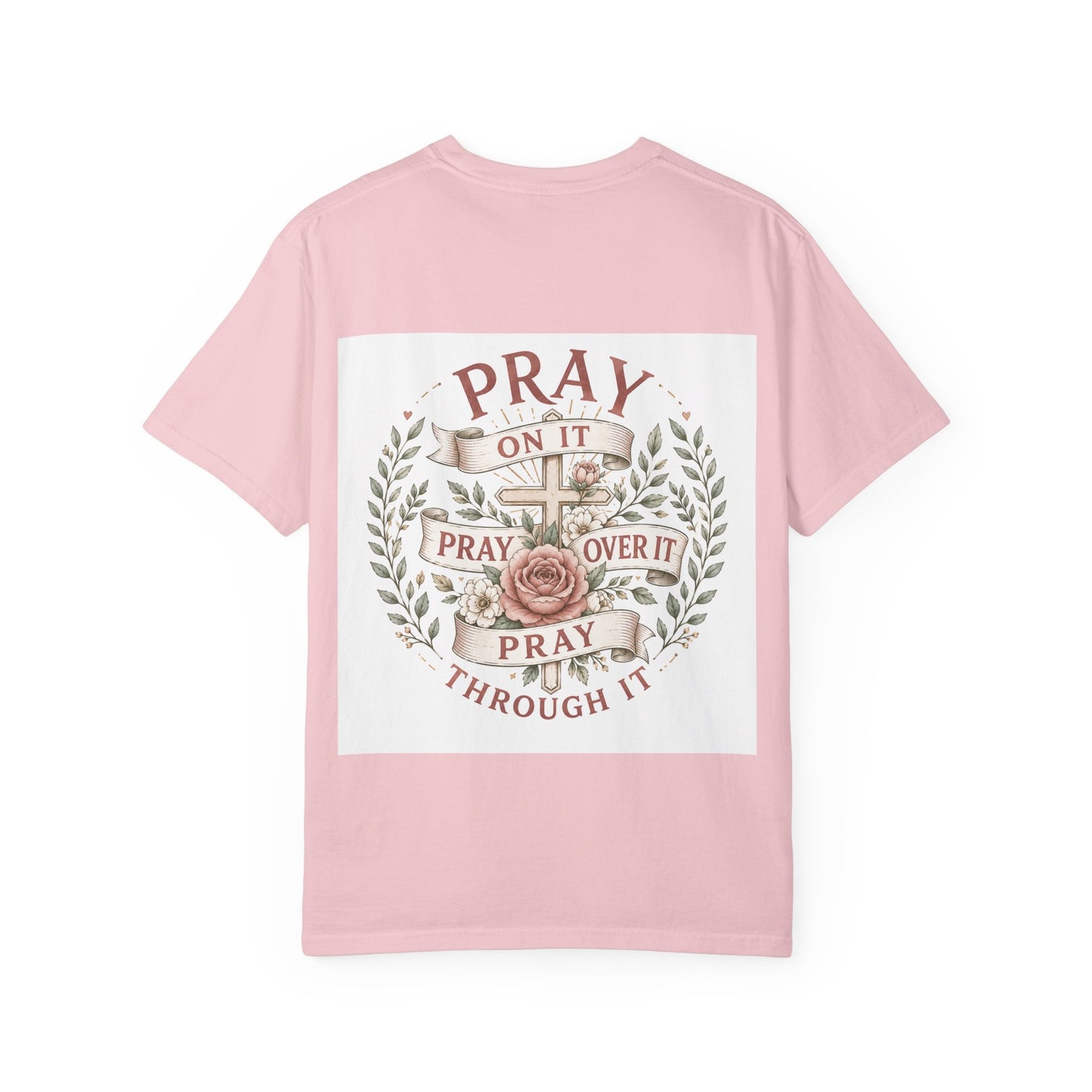 Pray Through It T-Shirt — Floral Cross Faith Tee