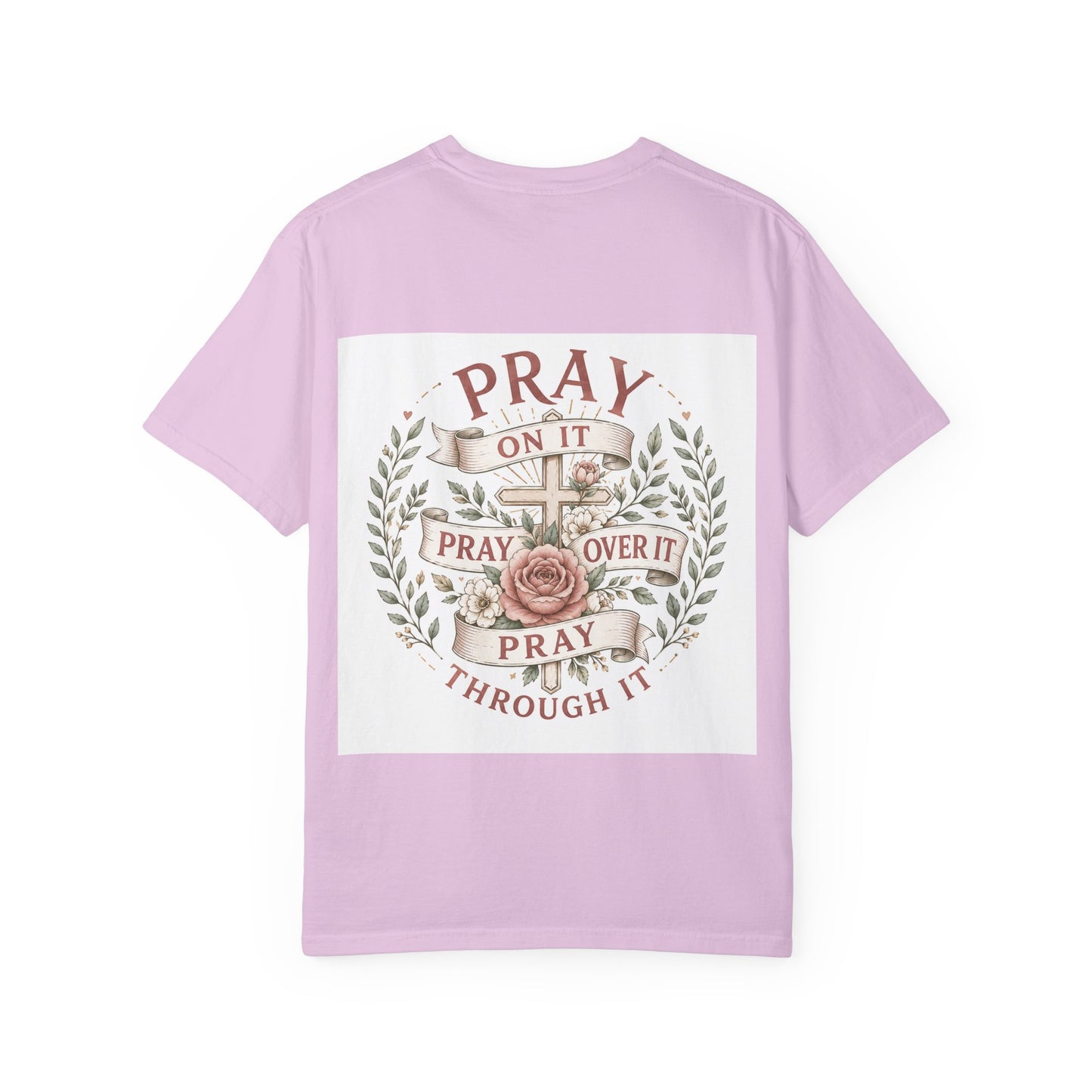 Pray Through It T-Shirt — Floral Cross Faith Tee