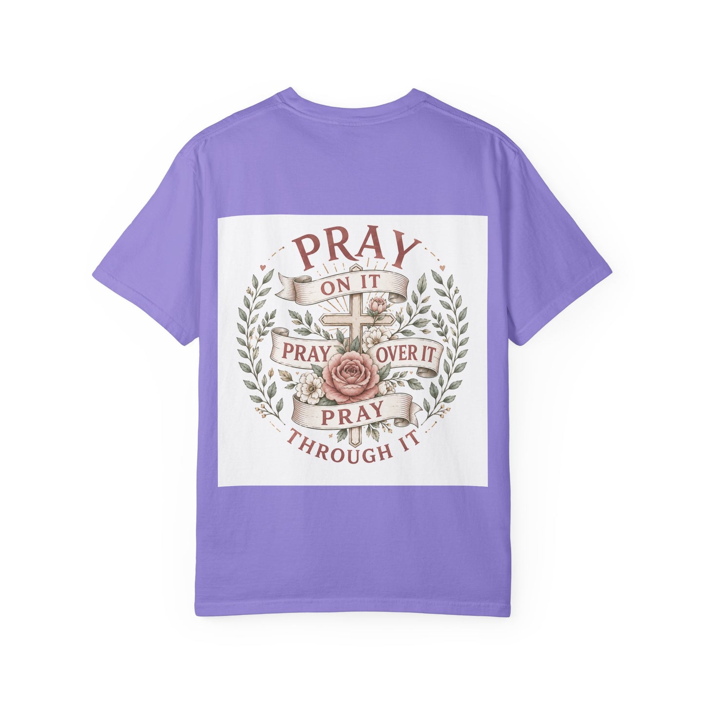 Pray Through It T-Shirt — Floral Cross Faith Tee