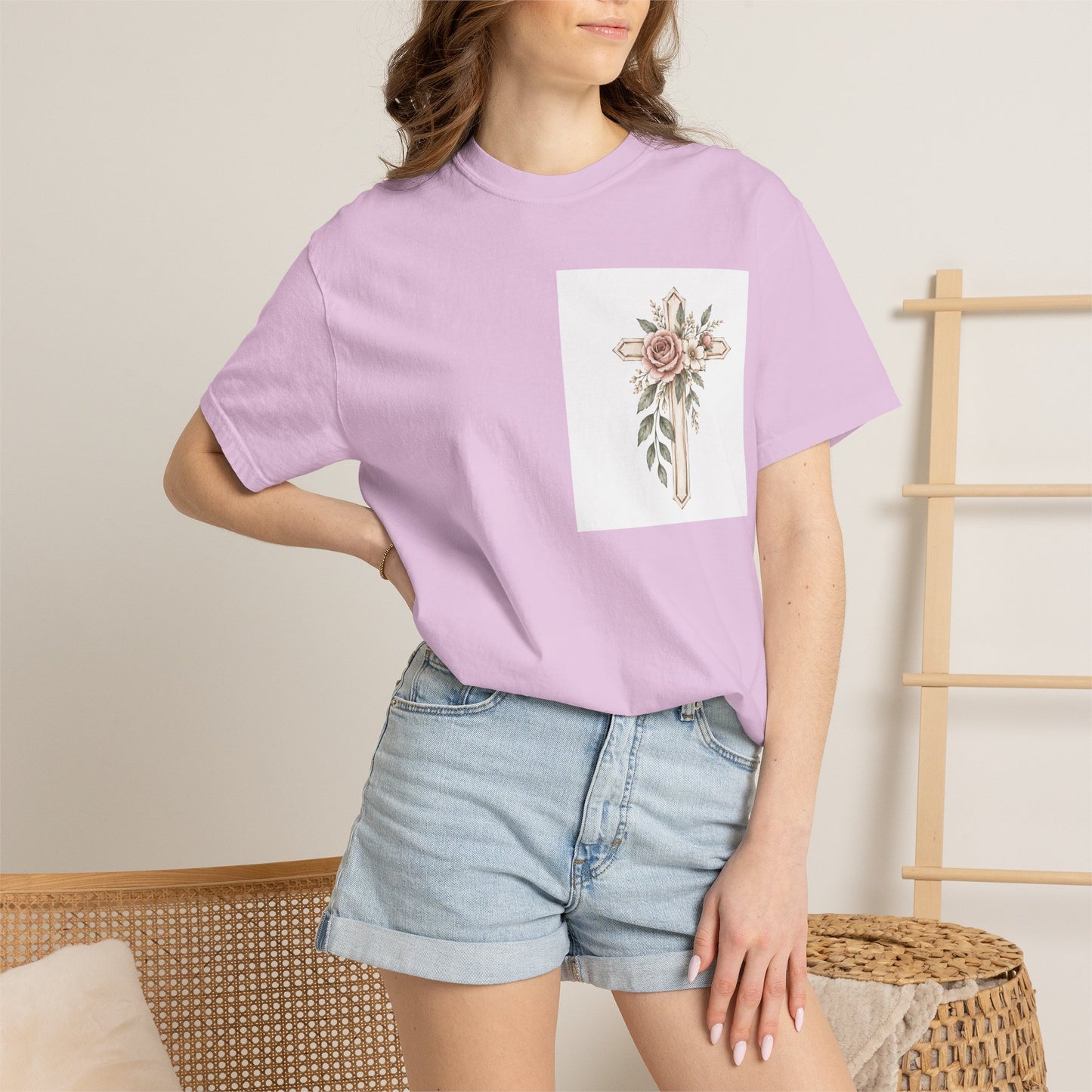 Pray Through It T-Shirt — Floral Cross Faith Tee