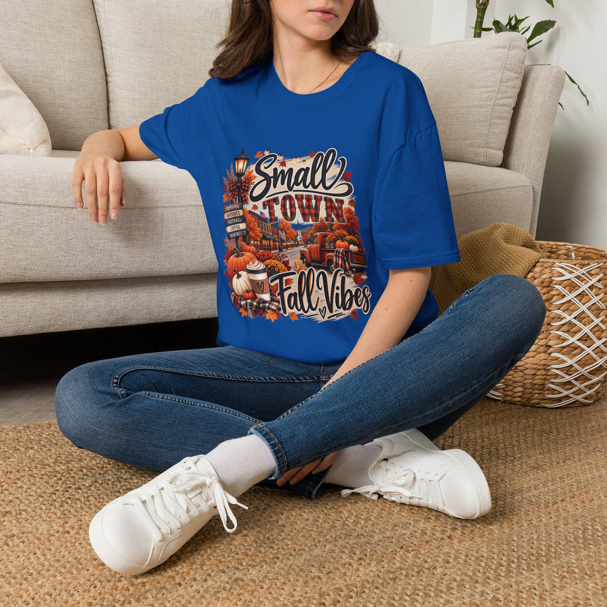 Small Town Fall Vibes T-Shirt — Cozy Autumn Graphic Tee